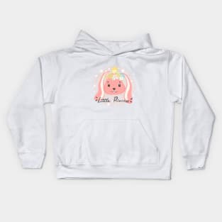 Cute little pink bunny princess with flower crown for little princess Kids Hoodie